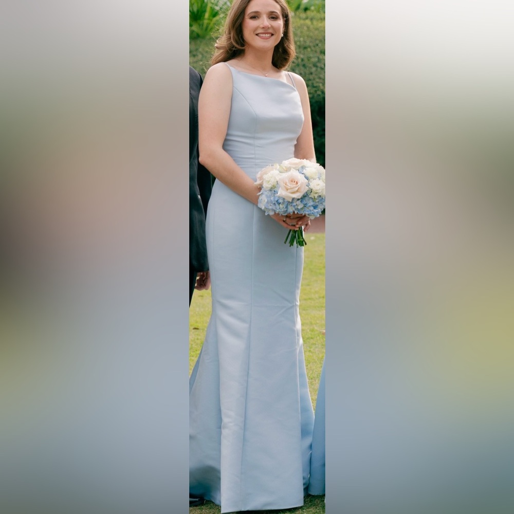 Amsale Sky Blue Wedding Gown